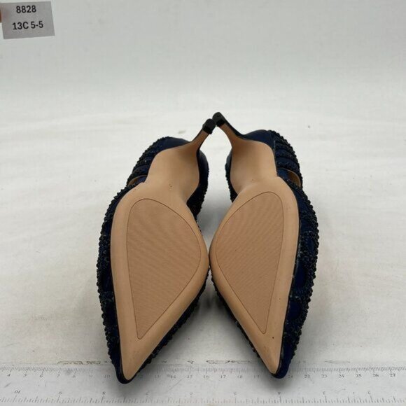 XYD Women's Pumps, Elegant Pointed Toe, D'Orsay Kitten Low Heels, Rhinestone - Picture 6 of 8